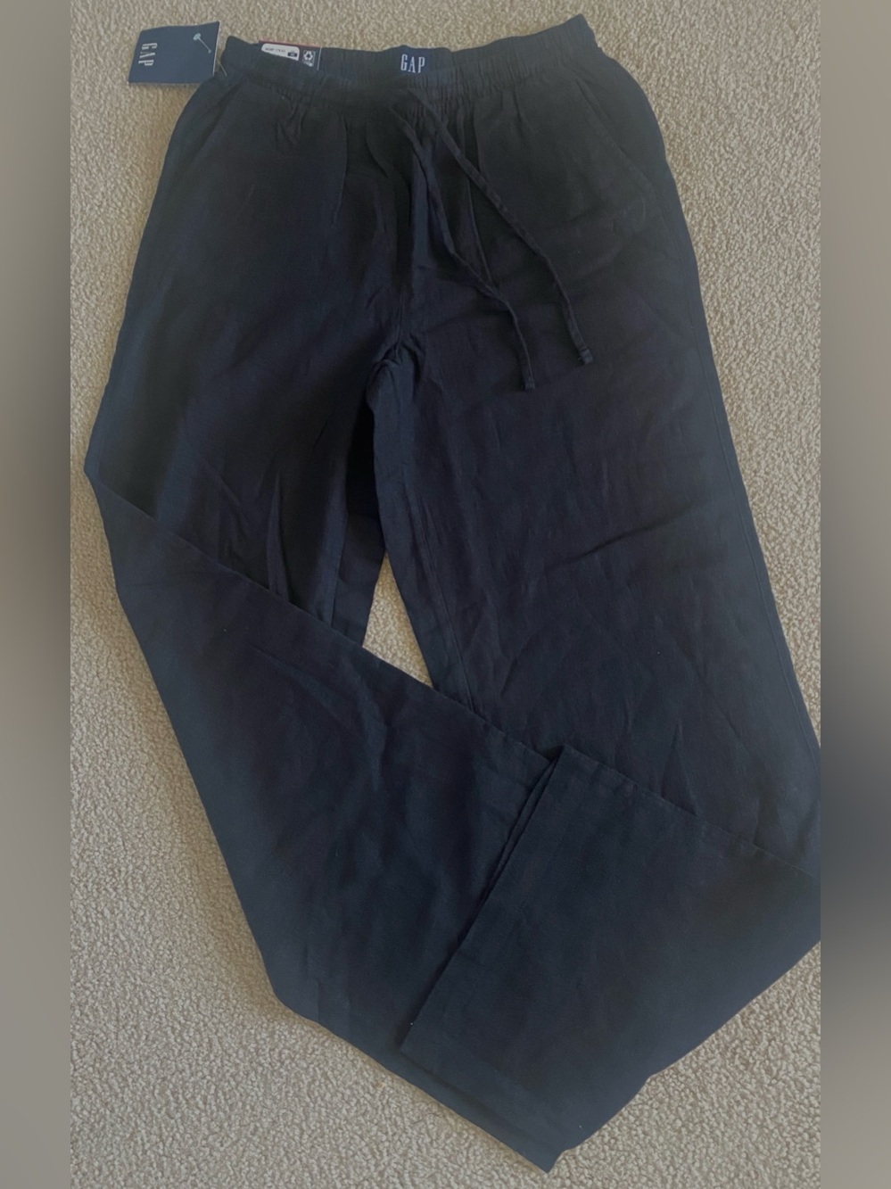 XSMALL.  GAP LINEN DRAWSTRING PANTS - Picture 4 of 9